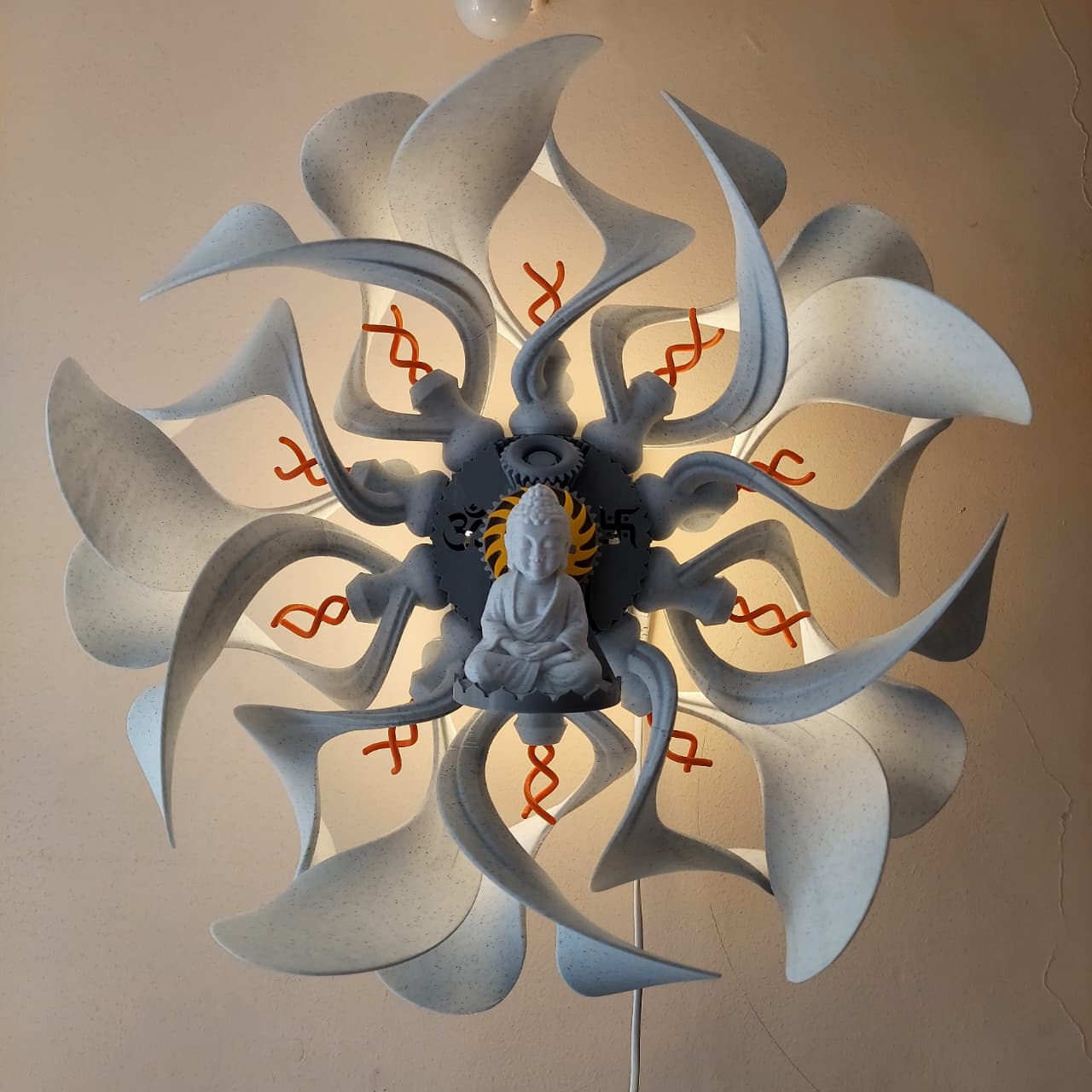 Sculptural Lotus-Inspired Wall Lamp